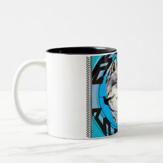 wolves face image mug