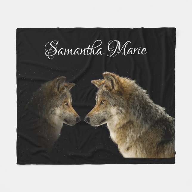Wolves Fleece Blanket (Front (Horizontal))