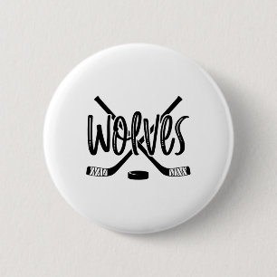 Wolves Hockey Team Mascot School Spirit Game Night 6 Cm Round Badge