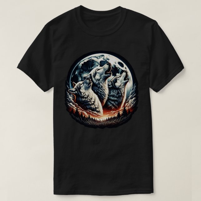 Wolves howling at the moon Moonlight T-Shirt (Design Front)