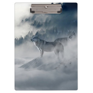 Wolves in a Winter Landscape Clipboard