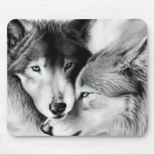 Wolves in Love Mousepad