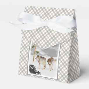 Wolves in Snow Painting - Original Wildlife Art Favour Box