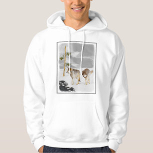 Wolves in Snow Painting - Original Wildlife Art Hoodie