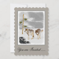 Wolves in Snow Painting - Original Wildlife Art