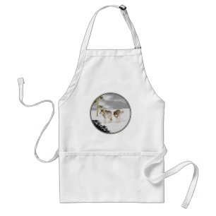 Wolves in Snow Painting - Original Wildlife Art Standard Apron