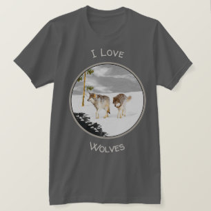 Wolves in Snow Painting - Original Wildlife Art T-Shirt