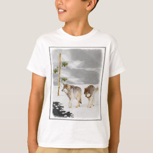 Wolves in Snow Painting - Original Wildlife Art T-Shirt