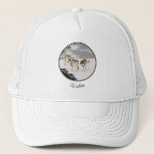 Wolves in Snow Painting - Original Wildlife Art Trucker Hat