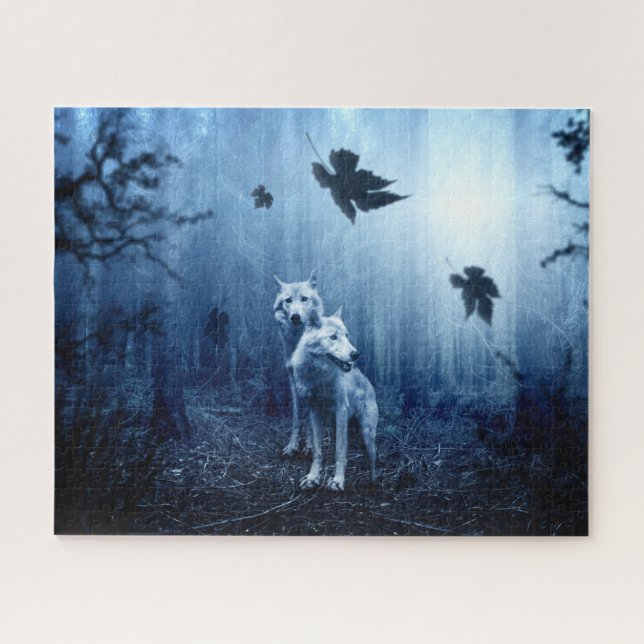 Wolves in the Forest at Dawn Jigsaw Puzzle (Horizontal)