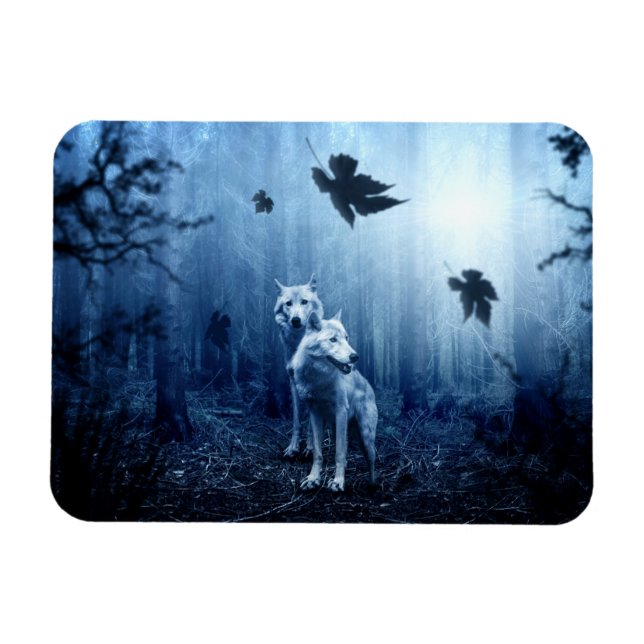 Wolves in the Forest at Dawn Magnet (Horizontal)