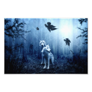 Wolves in the Forest at Dawn Photo Print