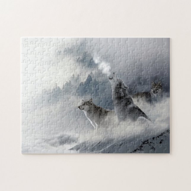 Wolves in Winter Snow Jigsaw Puzzle (Horizontal)