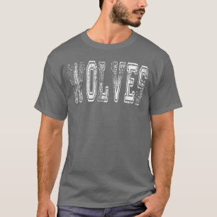 Wolves Mascot Distressed Vintage School Sports Nam T-Shirt