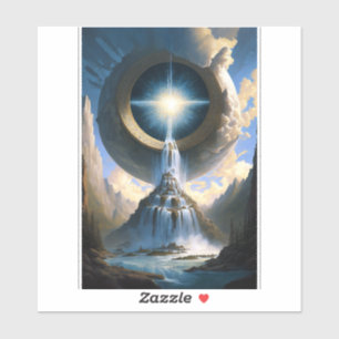 Wolves Mountain Visionary Fantasy Art Sticker