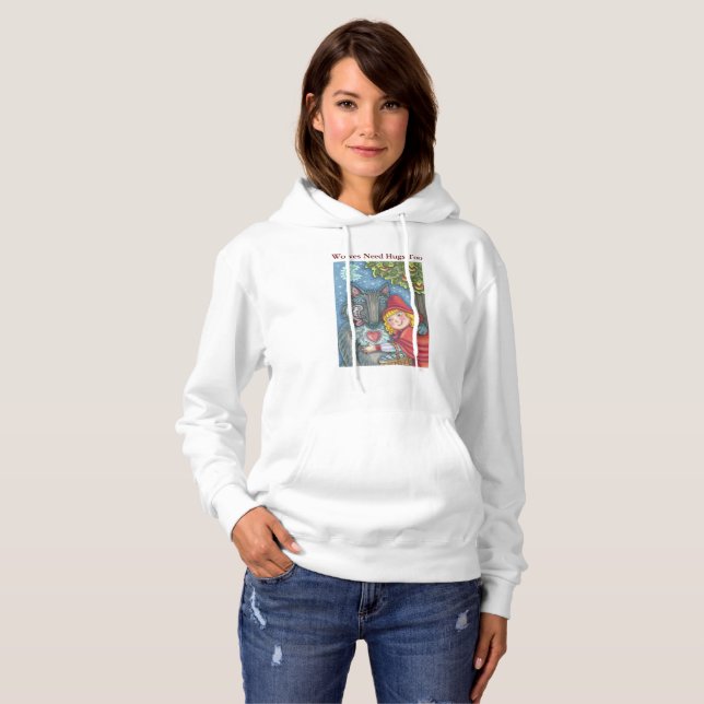 Wolves Need Hugs Too, HOODED SWEATSHIRT Women's (Front Full)
