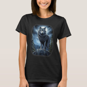 Wolves on Hill by Moon and Universe Fantasy Art Wi T-Shirt
