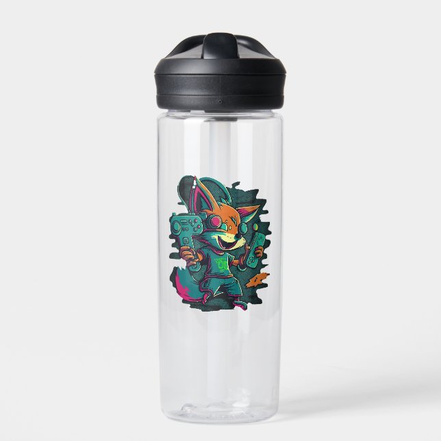 Wolves play games water bottle (Front)