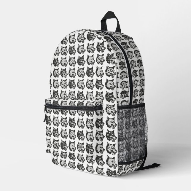 Wolves Printed Backpack (Back Corner Right)