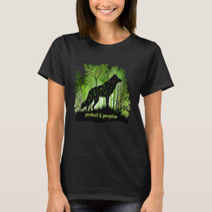 Wolves protect nature natural reserve preserve Gra T-Shirt