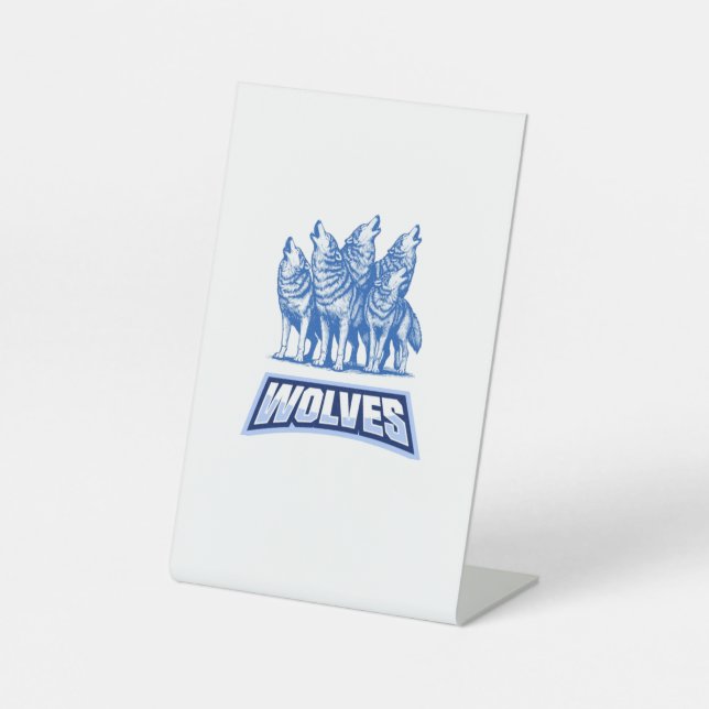 Wolves Throw Pillow  Pedestal Sign (Front)