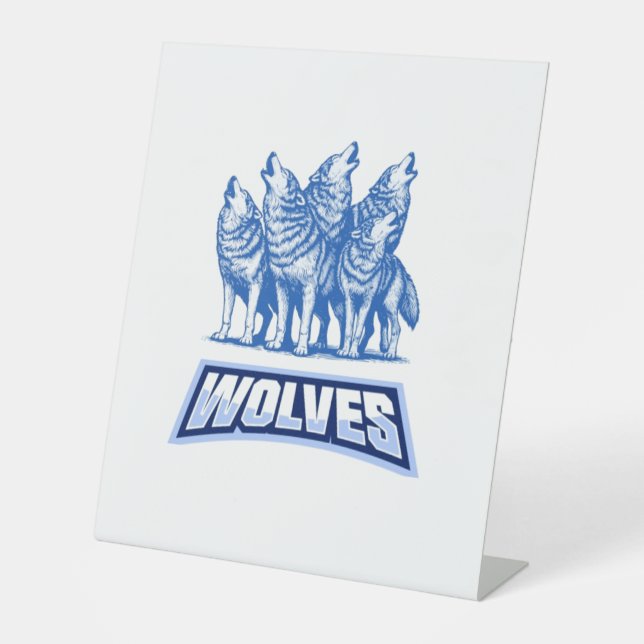 Wolves Throw Pillow  Pedestal Sign (Front)