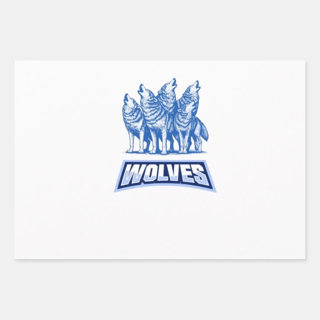 Wolves Throw Pillow  Wrapping Paper Sheet (Front)