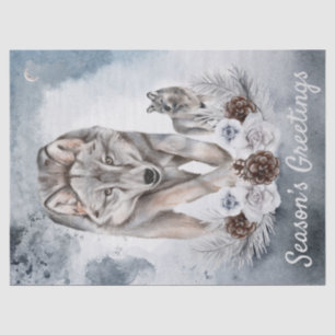 Wolves Watercolor Winter Christmas Tissue Paper