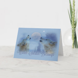 Wolves Winter Solstice Blessings Card