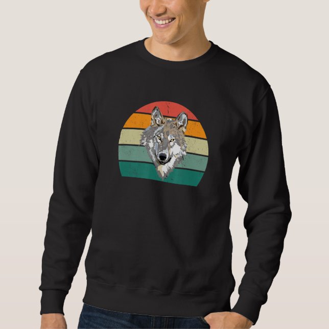 wolves wolf dog canine wolf hunt forest deer anima sweatshirt (Front)