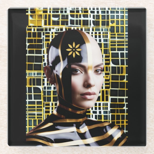 Woman 1 glass coaster (Front)