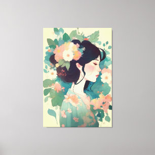 Woman abstract canvas print