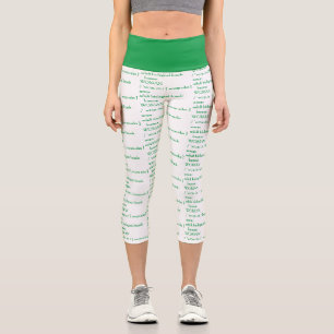 Woman: adult biological female human capri leggings