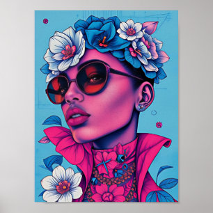 woman Africa flowers Poster