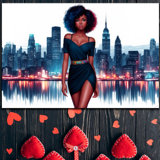Woman African American city elegant lady dress Poster