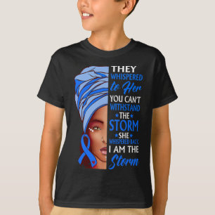 Woman Afro I Am The Storm Ataxia Awareness Ribbon T-Shirt