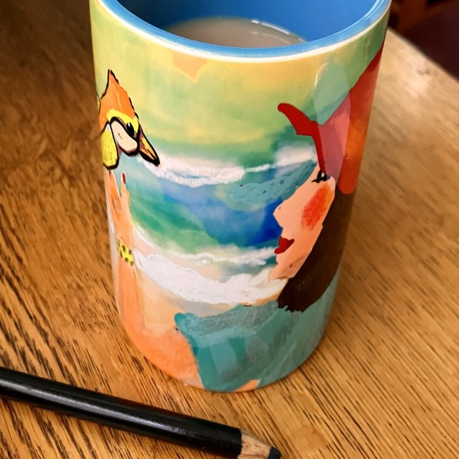 Woman and Bird Trending Nature Coffee Mug (Creator Uploaded)