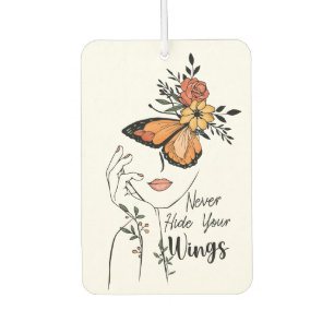 Woman and Butterflies Car Air Freshener
