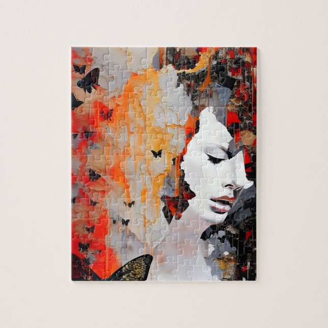  Woman and Butterflies Messy Painting Jigsaw Puzzle (Vertical)