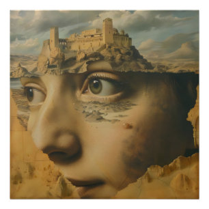 Woman and Castle Surrealism Photo Print