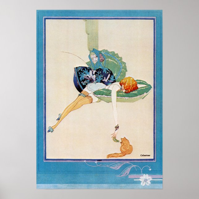Woman and Cat, Chéri Hérouard Poster (Front)