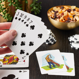Woman and Dog Playing Fetch Cards