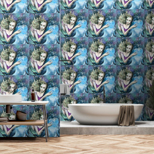 Woman and Dolphin Wallpaper