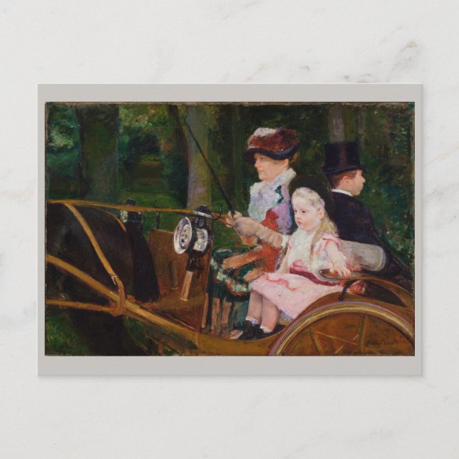 Woman and Girl Driving Mary Cassatt Postcard (Front)