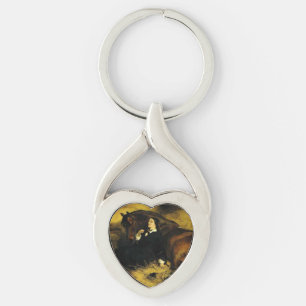 Woman and Horse Key Ring