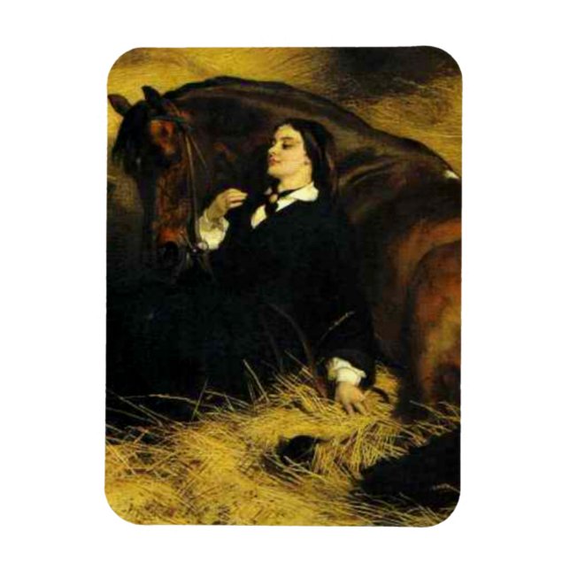 Woman and Horse Magnet (Vertical)
