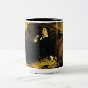 Woman and Horse Two-Tone Coffee Mug