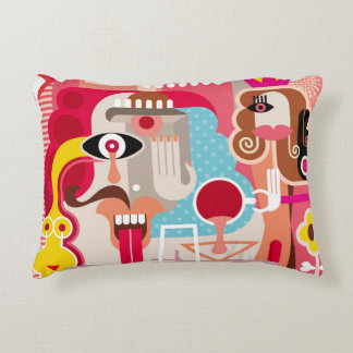 Woman and man illustration. Modern fine art. art,a Decorative Cushion