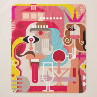 Woman and man illustration. Modern fine art. art,a Sherpa Blanket