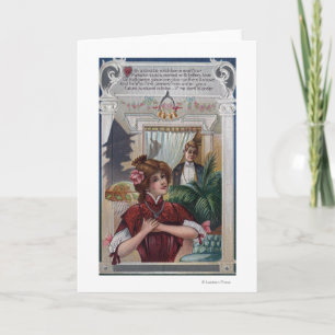 Woman and Man Pillars on Sides Card
